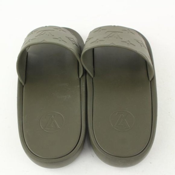 Louis Vuitton Khaki Green 37 Sunbath Flat Mule San - Picture 6 of 12
